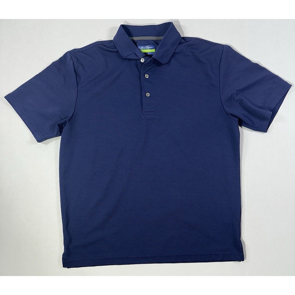 Ben Hogan Performance Polo Shirt Men's L Blue Golf PowerAir Moisture Wicking